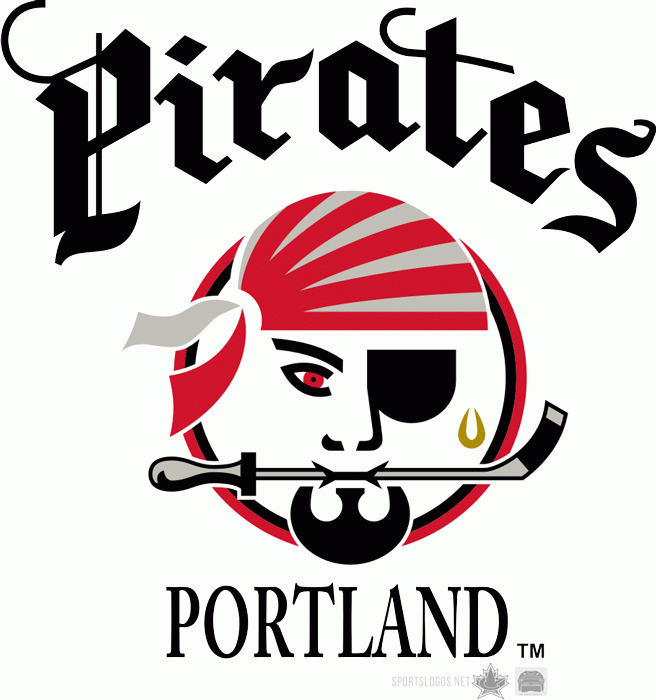 Portland Pirates 1990 91-1999 00 Primary Logo iron on heat transfer...